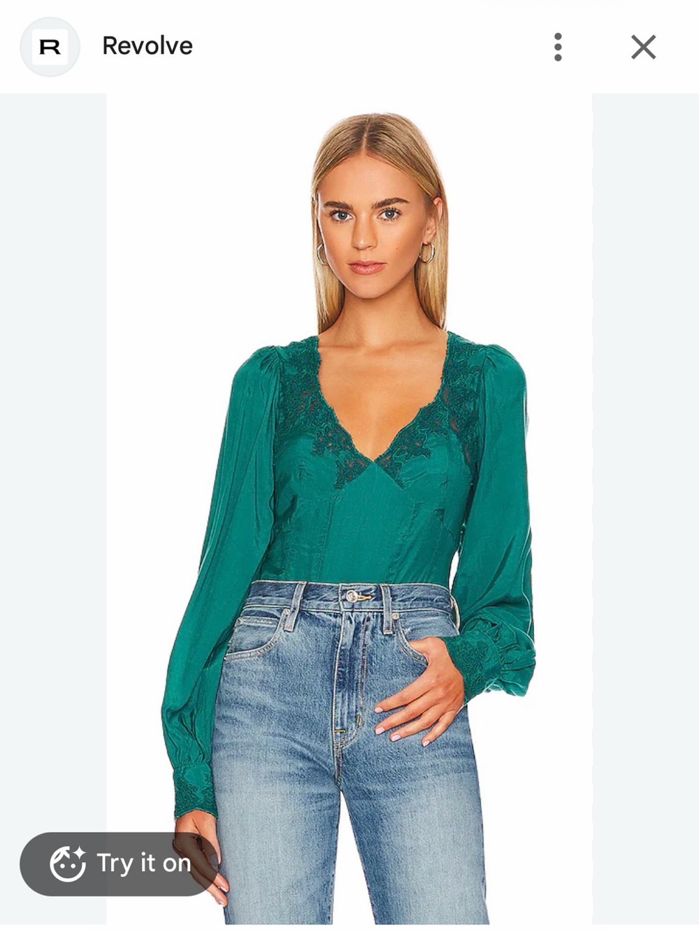 Janelle Lace Top in Green Balsam